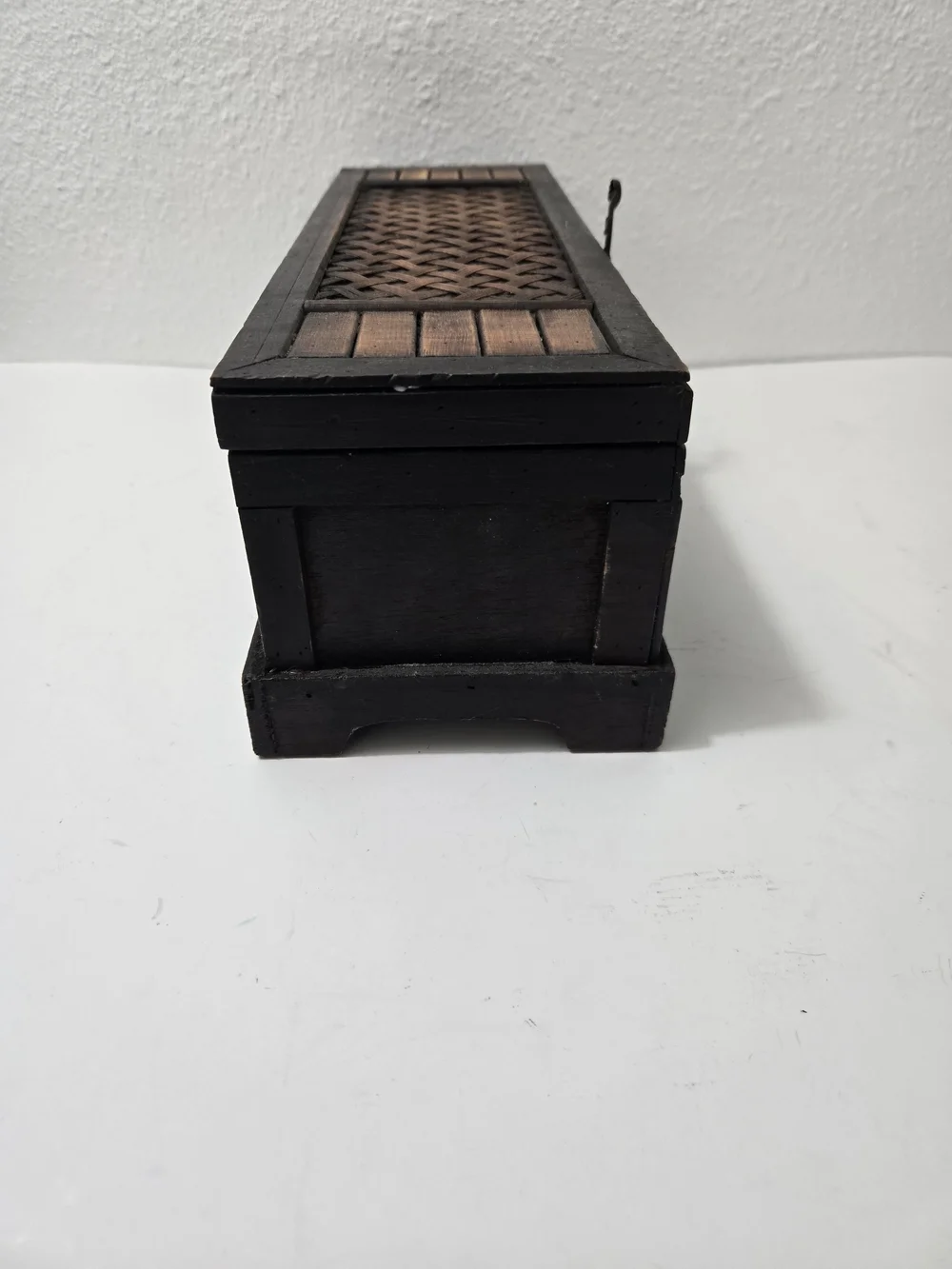 Handwoven Wooden Keepsake Box - Brown